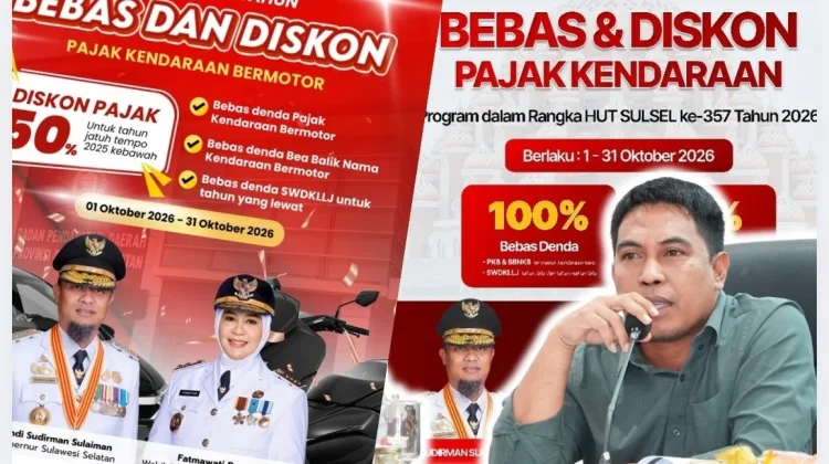 Pemprov Sulsel Bebaskan Denda Pajak Kendaraan Warga Selayar Selama Oktober