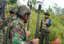 Yonif 721/Makassau Latihan Pra Operasi Perbatasan di Malino
