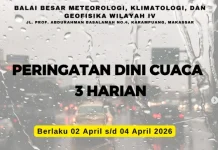 BMKG: Sembilan Wilayah Sulawesi Selatan Siaga Hujan Lebat