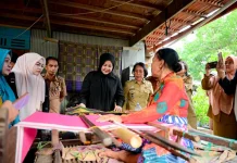 Kunjungi Pengrajin, Wagub Sulsel Dorong UMKM Tenun Emas Sidrap Naik Kelas