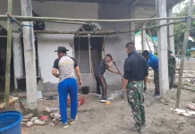 Tentara dan Polisi Bersinergi Bangun RTLH di Batangmata Sapo Selayar
