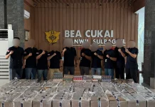 Bea Cukai Sulbagsel Menindak 57 Koli Rokok Ilegal