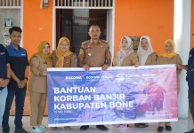 Bosowa Peduli Salurkan Bantuan Logistik untuk Korban Banjir di Kabupaten Bone
