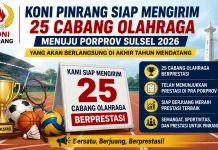 KONI Pinrang Siapkan 25 Cabor untuk Porprov