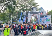 Gerak Jalan Sehat Semarakkan Milad Unismuh ke- 63 Diikuti Ribuan Peserta