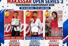 Tiga Siswa MTsN 2 Makassar Borong Gelar Juara di Makassar Open Series 3 Taekwondo