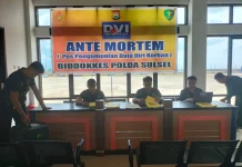 Tim DVI Polda Sulsel Bentuk Posko Ante Mortem di Pelabuhan Benteng