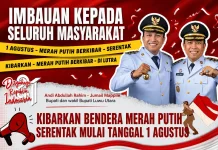 HUT RI ke-81, Bupati Lutra Imbau Warga Pasang Bendera Merah Putih Mulai 1 Agustus
