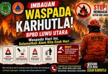 BPBD Luwu Utara Ingatkan Ancaman Sanksi Pidana hingga Denda Bagi Pembakar Lahan