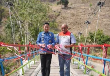 Pertamina Bantu Rehabilitasi Jembatan Gantung Kaluppini di Enrekang