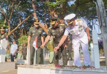 Jelang HUT ke-81 TNI, Tiga Matra Ziarah di TMP Panaikang