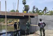 Kolaborasi TNI dan Warga, Jembatan Garuda Capai 85 Persen