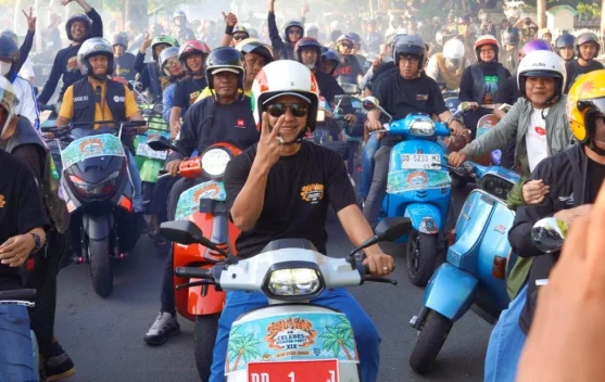 Pesan Persaudaraan Bupati Natsir Ali Menggema di Celebes Scooter Party XIX