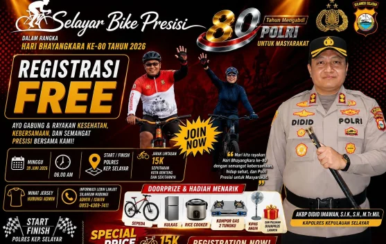 Doorprize Menarik, Kapolres Ajak Warga Ikuti Sepeda Santai “Selayar Bike Presisi”