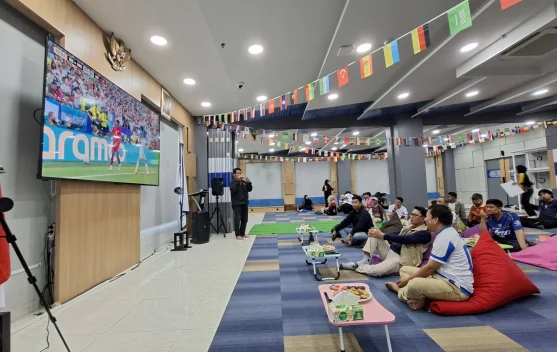 Peserta Apresiasi Nobar Piala Dunia yang Digelar BBPSDM Komdigi Makassar