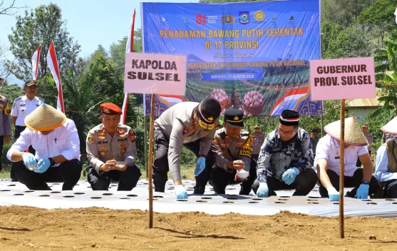 Polda Sulsel Dukung Swasembada Bawang Putih Nasional