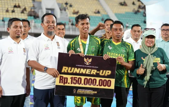 Sidrap jadi Runner-up Piala Gubernur, Syaharuddin Apresiasi Perjuangan Pemain