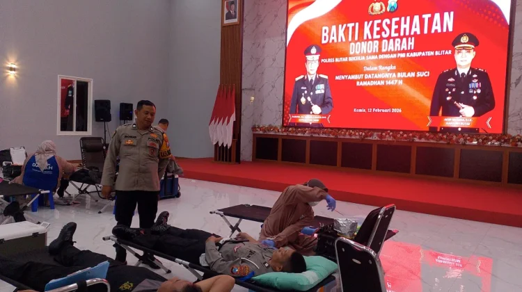Sambut Ramadan, Polres Blitar Gelar Donor Darah