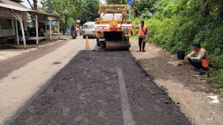 DPUPR Kabupaten Probolinggo Tambal Sulam Jalan Gunakan Truk Alpomain