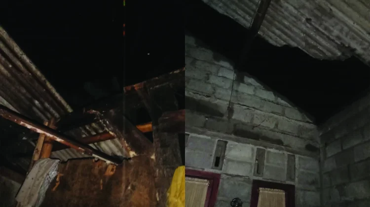 Angin Kencang Rusak Atap Rumah Warga di Kasembon