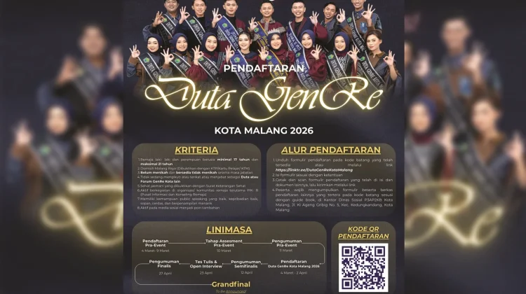 Pendaftaran Duta GenRe Kota Malang 2026 Resmi Dibuka