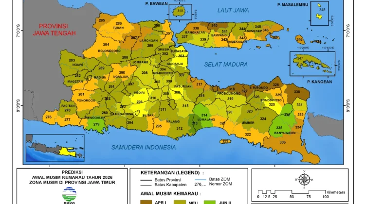 BMKG Prediksi Kemarau 2026 Jawa Timur Lebih Kering