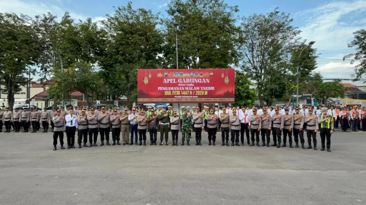 Polres Pasuruan Kota Gelar Apel Gabungan Pengamanan Malam Takbiran