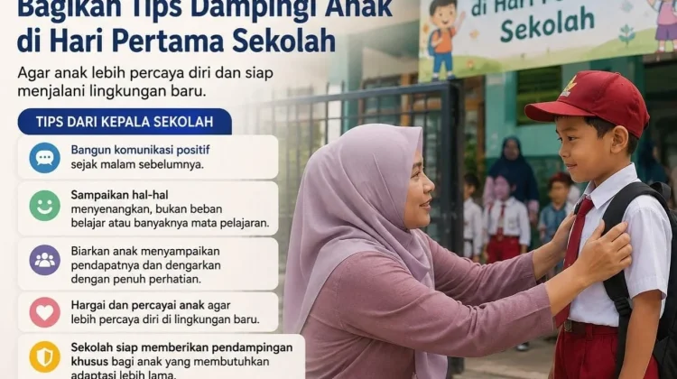 Tips Dampingi Anak di Hari Pertama Sekolah