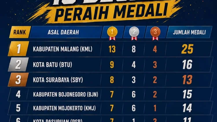 Borong 25 medali, PGSI Kabupaten Malang Juara Umum Kejurprov