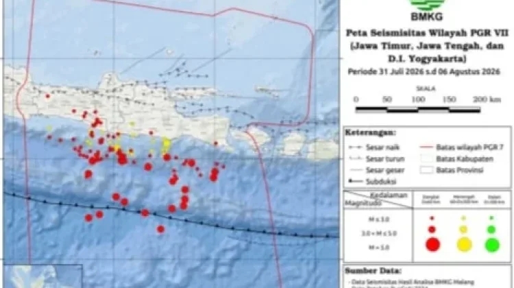 Sepekan, BMKG Rekam 136 Gempa di Jatim