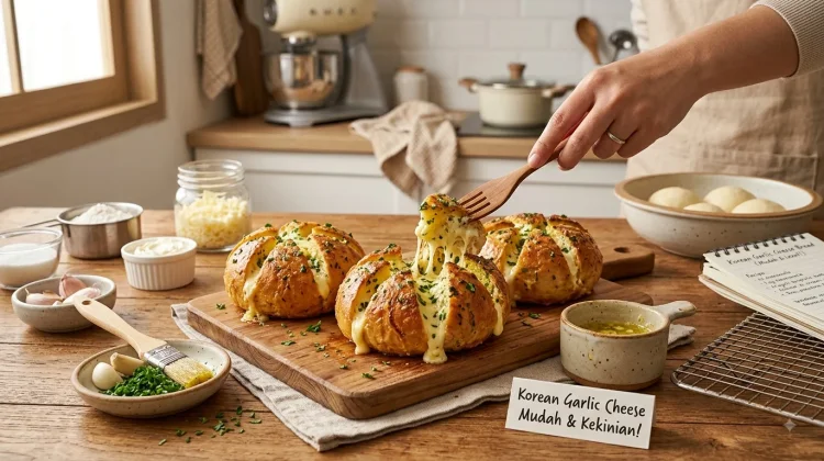 Korean Garlic Cheese Bread Kekinian Mudah Dibuat di Rumah