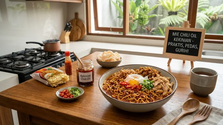 Mie Chili Oil Kekinian Pedas Gurih yang Praktis