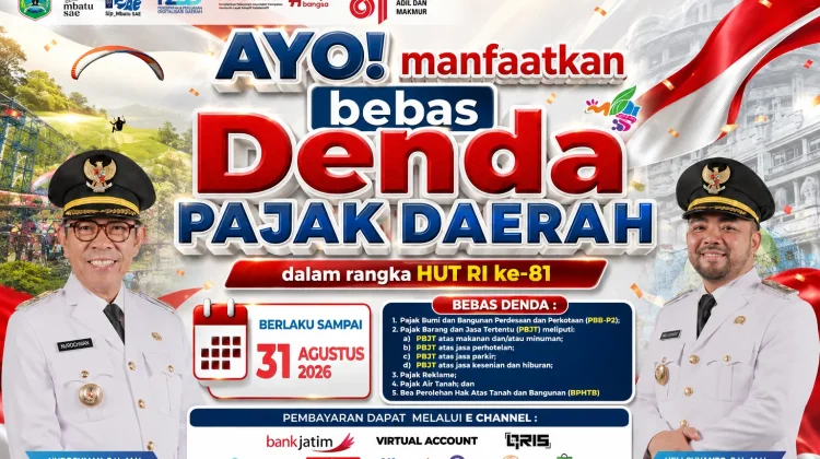 Pemkot Batu Bebaskan Denda Lima Jenis Pajak hingga 31 Agustus 2026