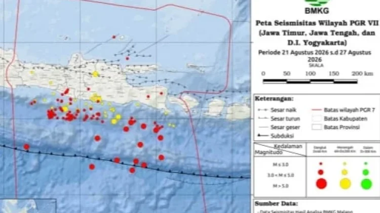 BMKG Catat 126 Gempa Guncang Jawa Timur dalam Sepekan