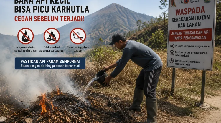 Puncak Kemarau 2026,BPBD Jatim Ingatkan Bahaya Bara Api