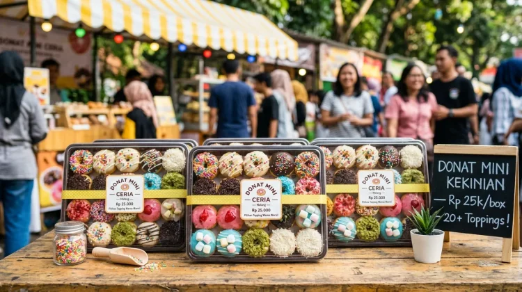 Donat Mini Topping Warna Warni Menarik Menjadi Ide Jualan