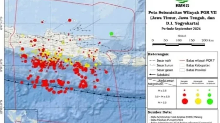 BMKG Catat 557 Gempa Guncang Jatim Selama September 2026