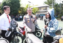Korban Curanmor Bahagia Ambil Motor Gratis di Polres Malang