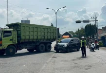 Jembatan Bok Wedi Ditutup, Satlantas Polres Paskot Lakukan Rekayasa Lalin