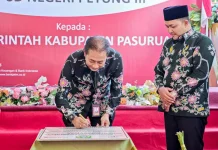 Realisasikan CSR, Bank Jatim Bangun Kembali SDN Petung III Pasrepan yang Ambruk