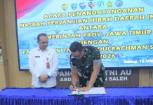 Lanud Abd Saleh dan Pemprov Jawa Timur Teken Naskah Hibah Daerah 2026