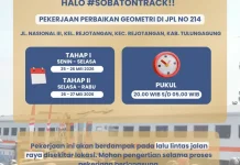Perbaikan Perlintasan Rejotangan Dimulai, Pengendara Diminta Cari Jalur Alterna