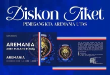 Diskon Rp15 Ribu Tiket Kandang Arema FC Berlaku untuk Pemegang KTA Aremania