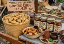 Ganyong Rebus Saus Gula Aren Jadi Sajian Umbi Tradisional