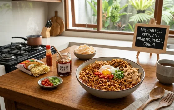 Mie Chili Oil Kekinian Pedas Gurih yang Praktis