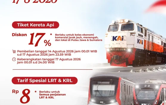 KAI Daop 7 Beri Diskon Tiket 17 Persen saat HUT RI