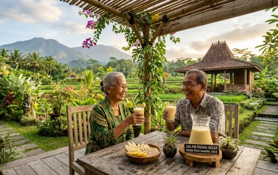 Jus Pir Pisang Lembut Jadi Minuman Segar untuk Lansia