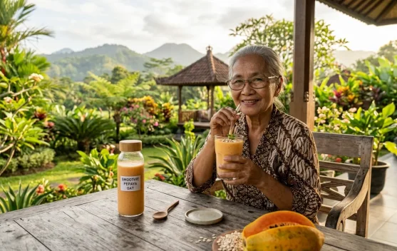 Smoothie Pepaya Oat Lembut Jadi Minuman Praktis Lansia