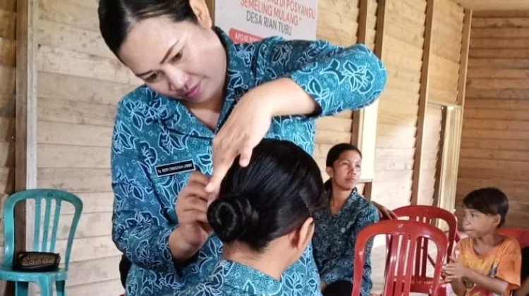 TP PKK Kecamatan Sungai Tubu Sosialisasikan Etika Berbusana, Toga di Desa Rian Tubu
