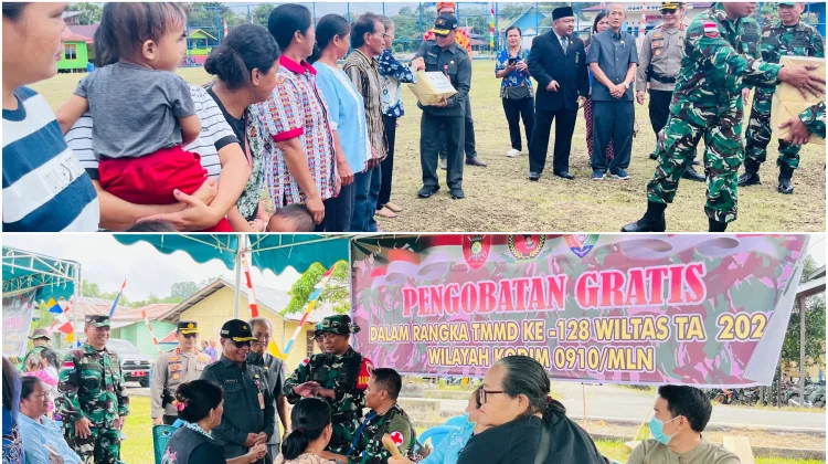 TMMD Ke-128 Diisi Layanan Kesehatan dan Penyaluran Bantuan